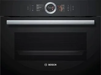 Компактный духовой шкаф Bosch CSG656RB7 электрический, шириной 59.4 см, черный, EcoClean очистка