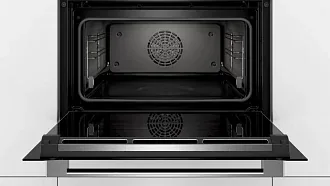Компактный духовой шкаф Bosch CSG656RB7 электрический, шириной 59.4 см, черный, EcoClean очистка 3