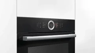 Компактный духовой шкаф Bosch CSG656RB7 электрический, шириной 59.4 см, черный, EcoClean очистка 4
