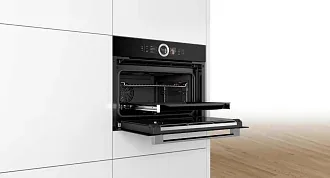 Компактный духовой шкаф Bosch CSG656RB7 электрический, шириной 59.4 см, черный, EcoClean очистка 5