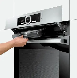 Компактный паровой духовой шкаф Bosch CSG 636 BS3 электрический, шириной 59.4 см, нержавеющая сталь, EcoClean очистка 4