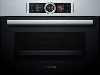 Компактный паровой духовой шкаф Bosch CSG656RS2 электрический, шириной 59.4 см, нержавеющая сталь, EcoClean очистка