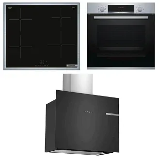 Комплект Bosch Serie 4 (PUE64KBB5E, HBA554YS0, DWF65AJ60T)