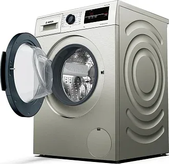 Стиральная машина Bosch WAJ2017SME 1000 об/мин, покрытие Inox-look под нержавеющую сталь, инверторный EcoSilenceDrive двигатель 7