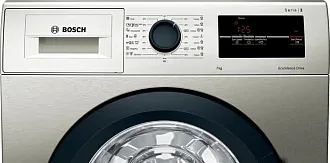 Стиральная машина Bosch WAJ2017SME 1000 об/мин, покрытие Inox-look под нержавеющую сталь, инверторный EcoSilenceDrive двигатель 8