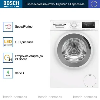 Стиральная машина Bosch WAN20007PL 1000 об/мин, белый, инверторный EcoSilenceDrive двигатель 4
