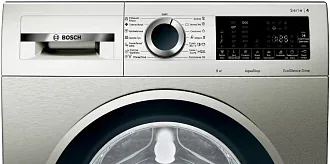 Стиральная машина Bosch WGA242XVOE 1200 об/мин, покрытие Inox-look под нержавеющую сталь, инверторный EcoSilenceDrive двигатель 4