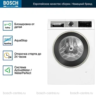 Стиральная машина Bosch WGA24400ME 1400 об/мин, белый, инверторный EcoSilenceDrive двигатель 3