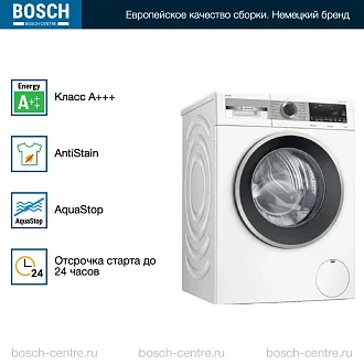 Стиральная машина Bosch WGA25400ME 1400 об/мин, белый, инверторный EcoSilenceDrive двигатель 3