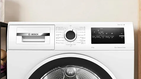 Встраиваемая стирально-сушильная машина Bosch WKD28542 1400 об/мин, белый, конденсационная сушка, универсальный двигатель 6