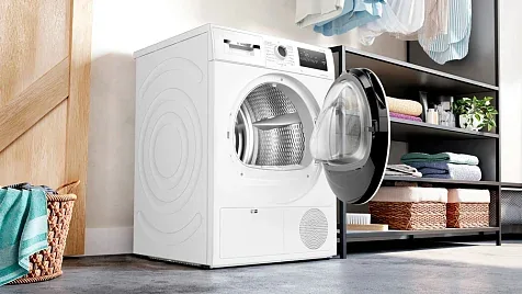Встраиваемая стирально-сушильная машина Bosch WKD28542 1400 об/мин, белый, конденсационная сушка, универсальный двигатель 8