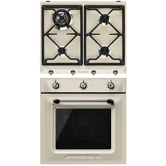 Комплект Smeg Victoria кремовый (SR964PGH, SF6905P1)