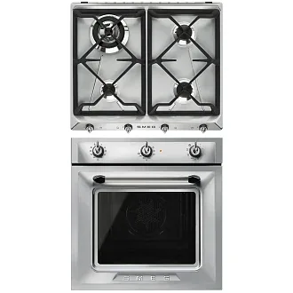 Комплект Smeg Victoria серебристый (SR964XGH, SF6905X1)