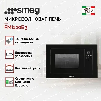 Встраиваемая микроволновая печь Smeg FMI120B3 2